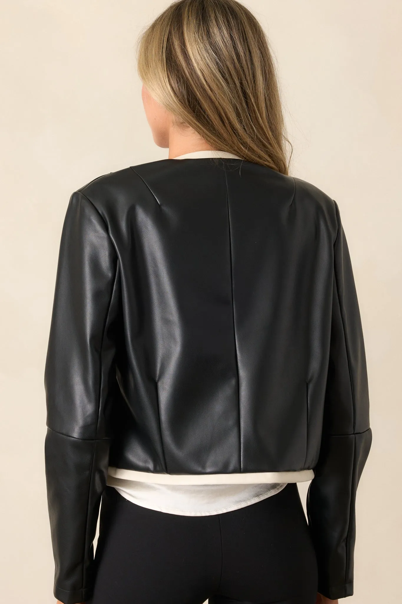 Time For Something New Black Faux Leather Jacket