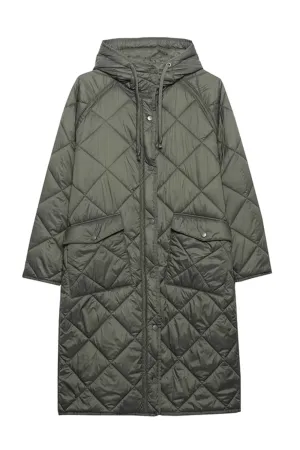 'Vilma' Quilted Hooded Cotton Coat Jacket