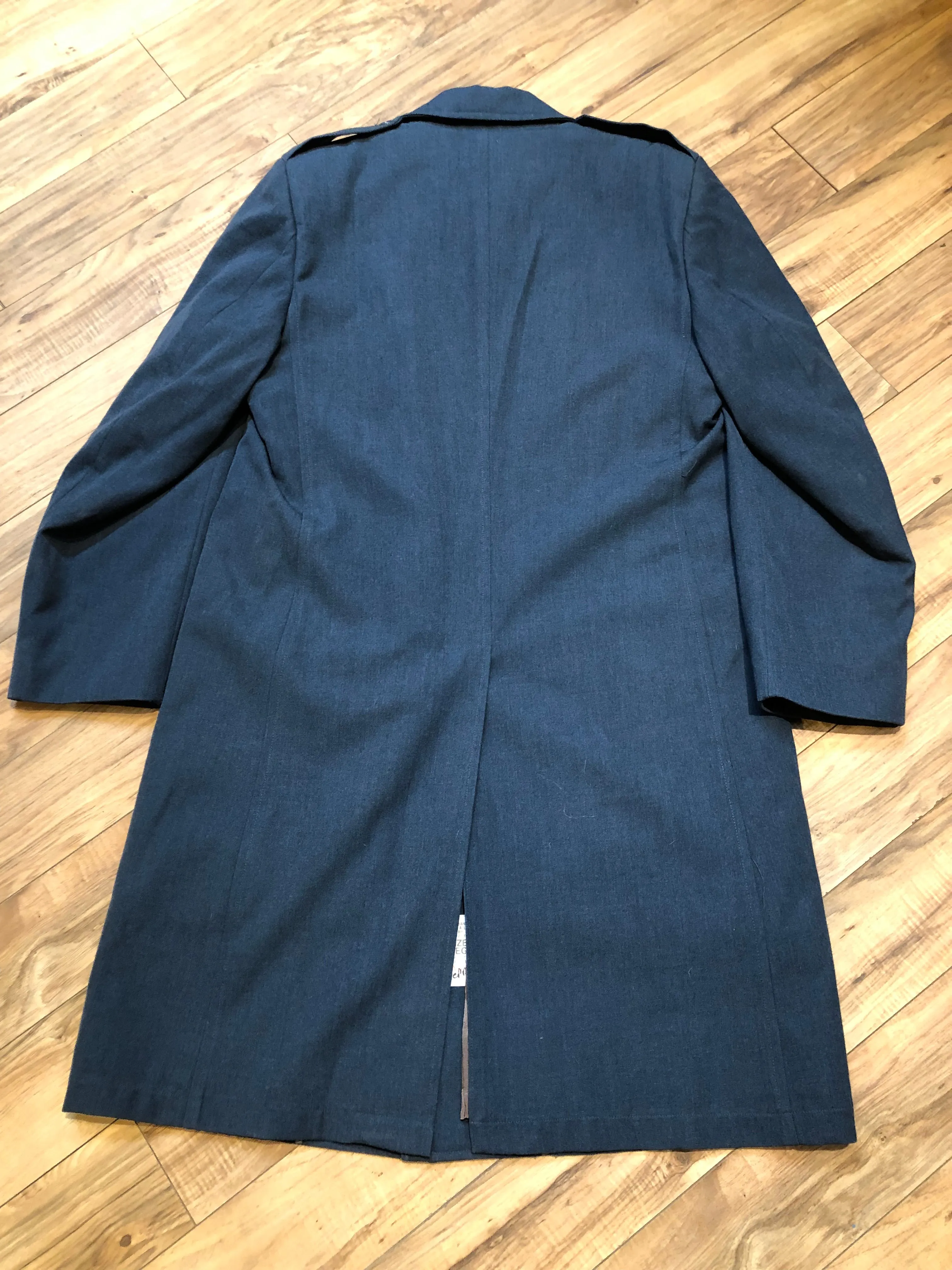 Vintage 90s Canadian Military Issue Blue Wool All Weather Coat