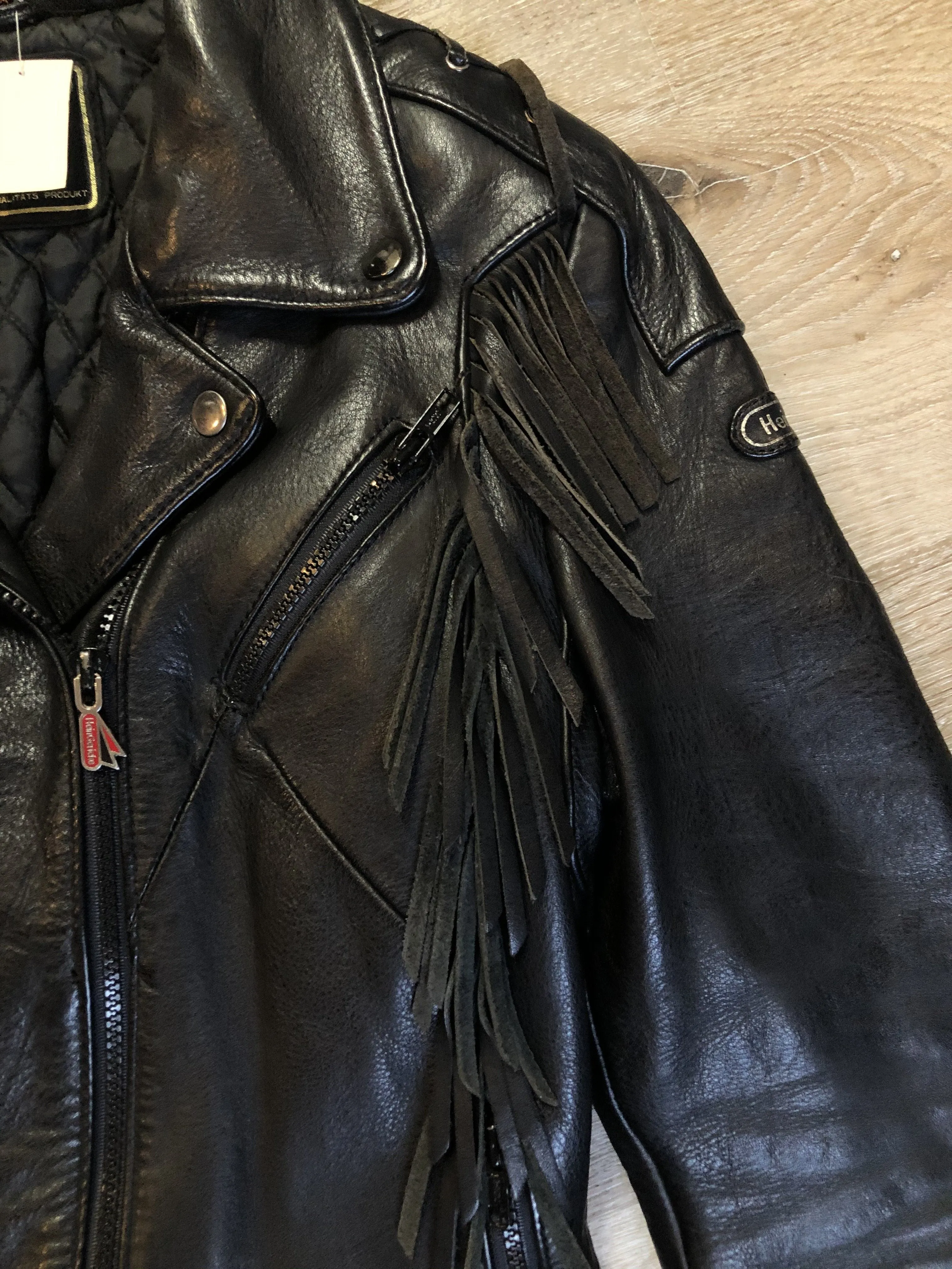 Vintage Hein Gericks Black Leather Motorcycle Jacket, SOLD