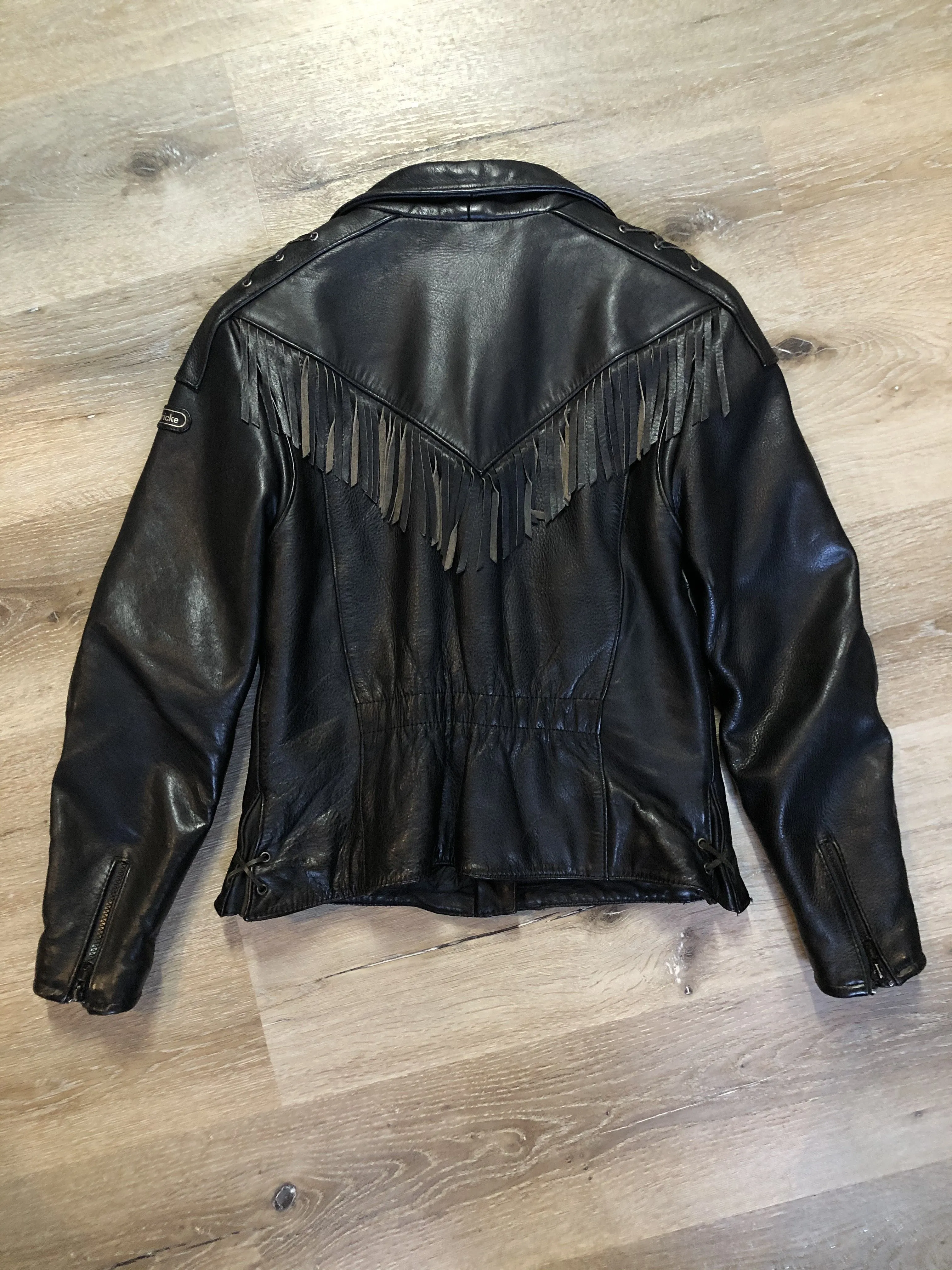 Vintage Hein Gericks Black Leather Motorcycle Jacket, SOLD