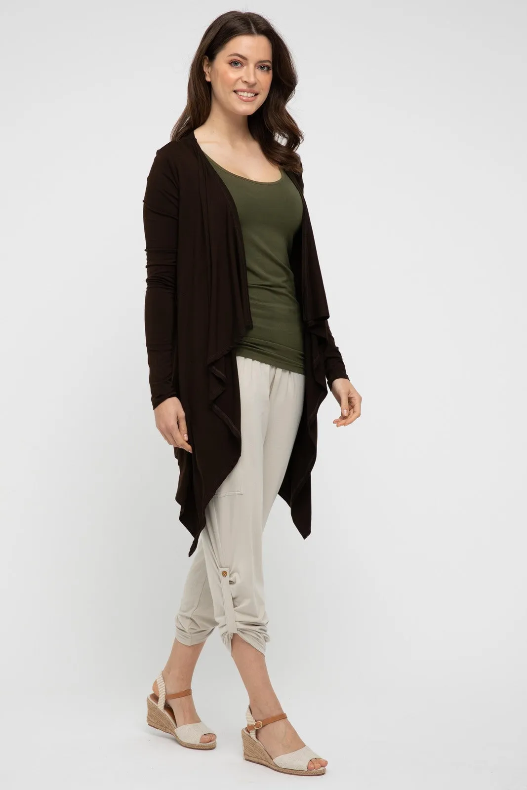 Waterfall Cardigan - Chocolate