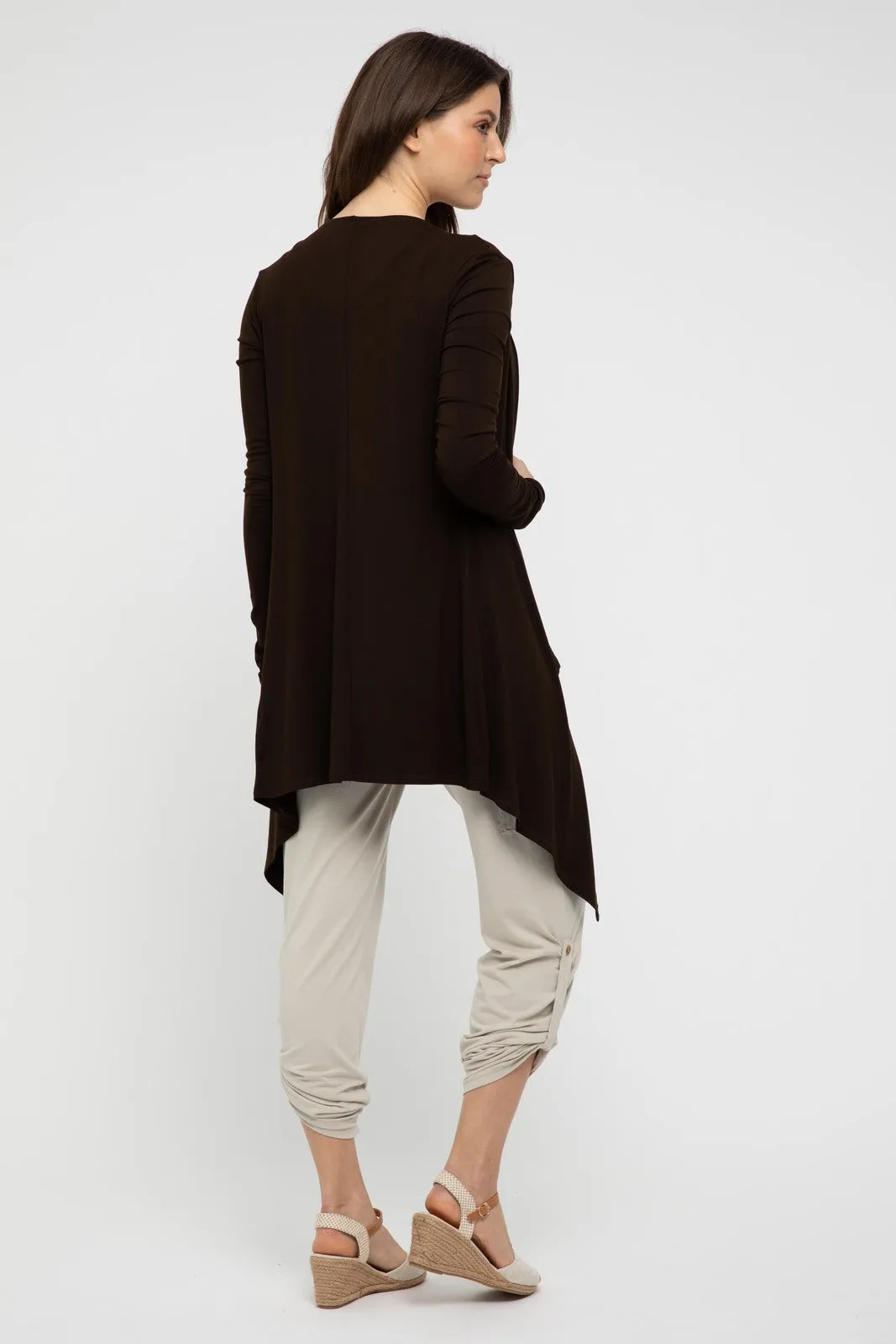 Waterfall Cardigan - Chocolate