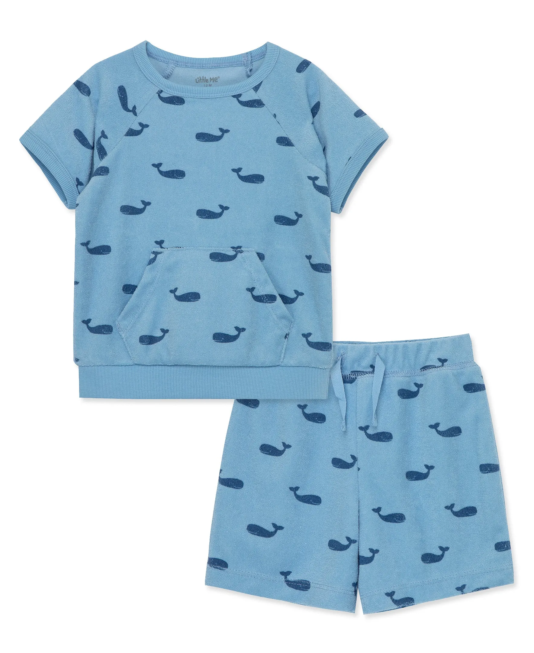 Whale Terry Short Set - Toddler (2T-4T)