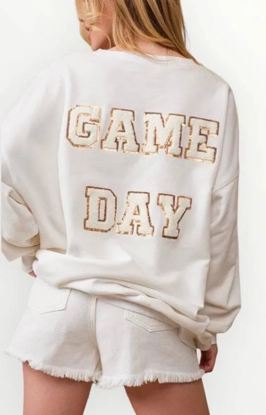 Women's Gameday Sequin Football Sweatshirt