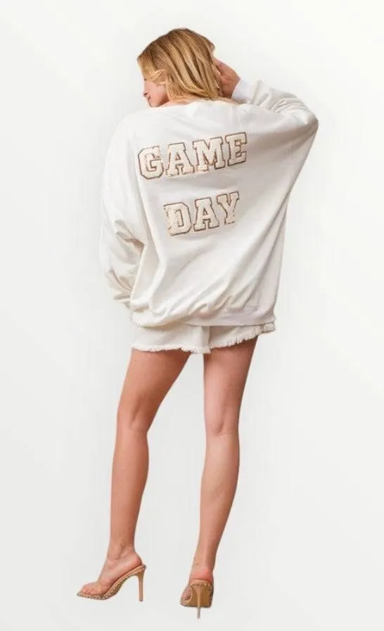 Women's Gameday Sequin Football Sweatshirt