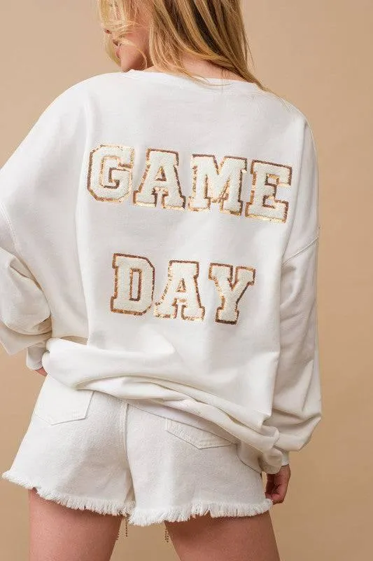 Women's Gameday Sequin Football Sweatshirt