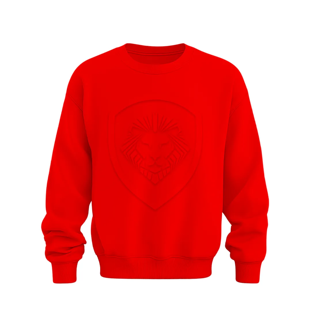 Women's VT Lion Shield Embossed Red Sweater