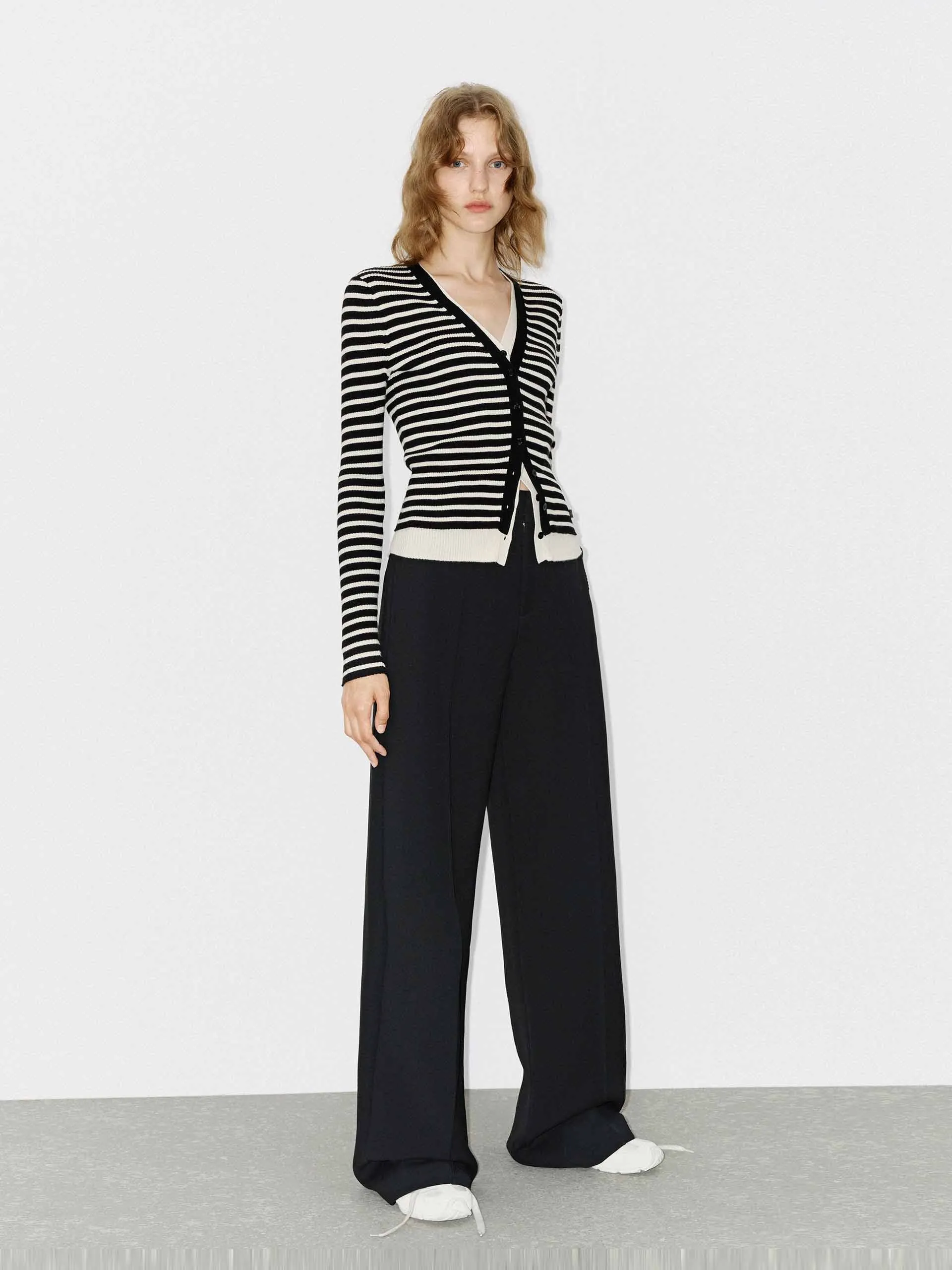 Wool Blend Tailored Twill Pants