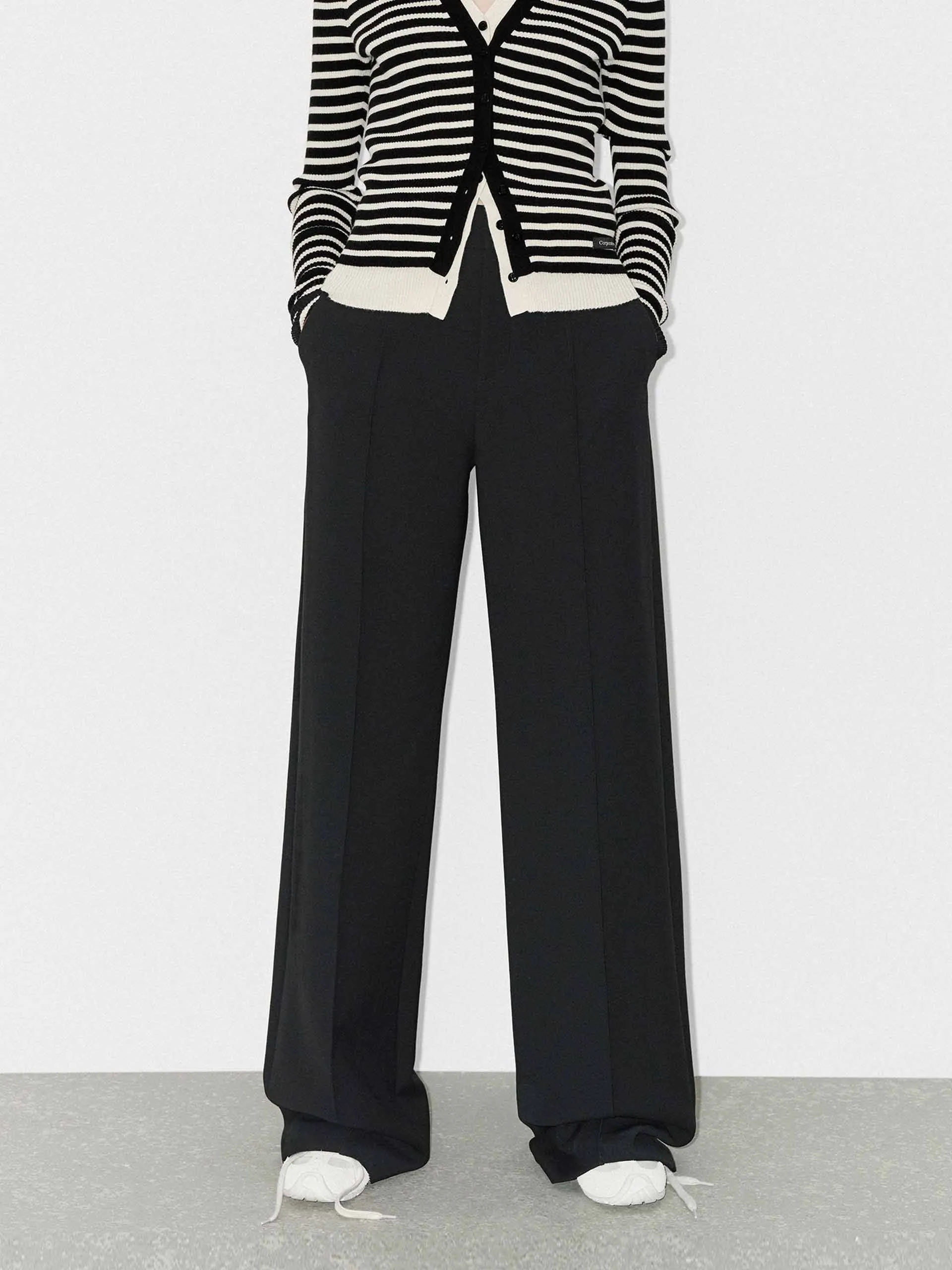 Wool Blend Tailored Twill Pants