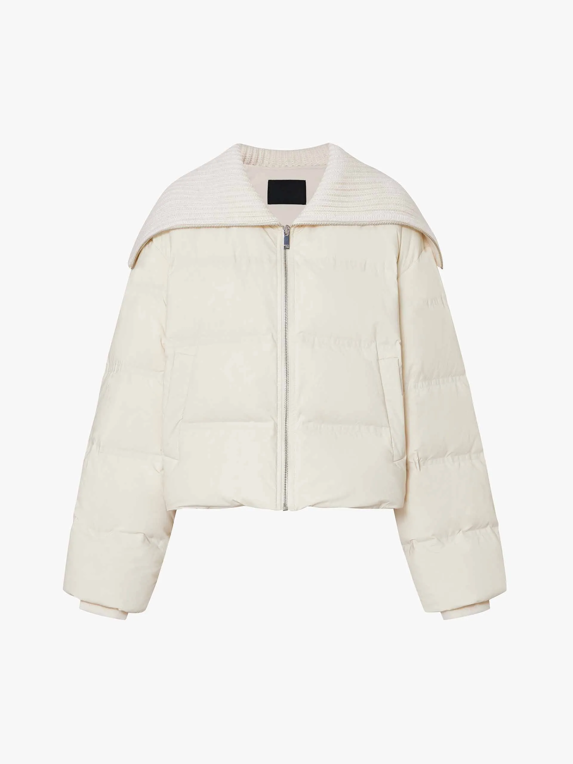 Wool Collar Cropped Down Jacket