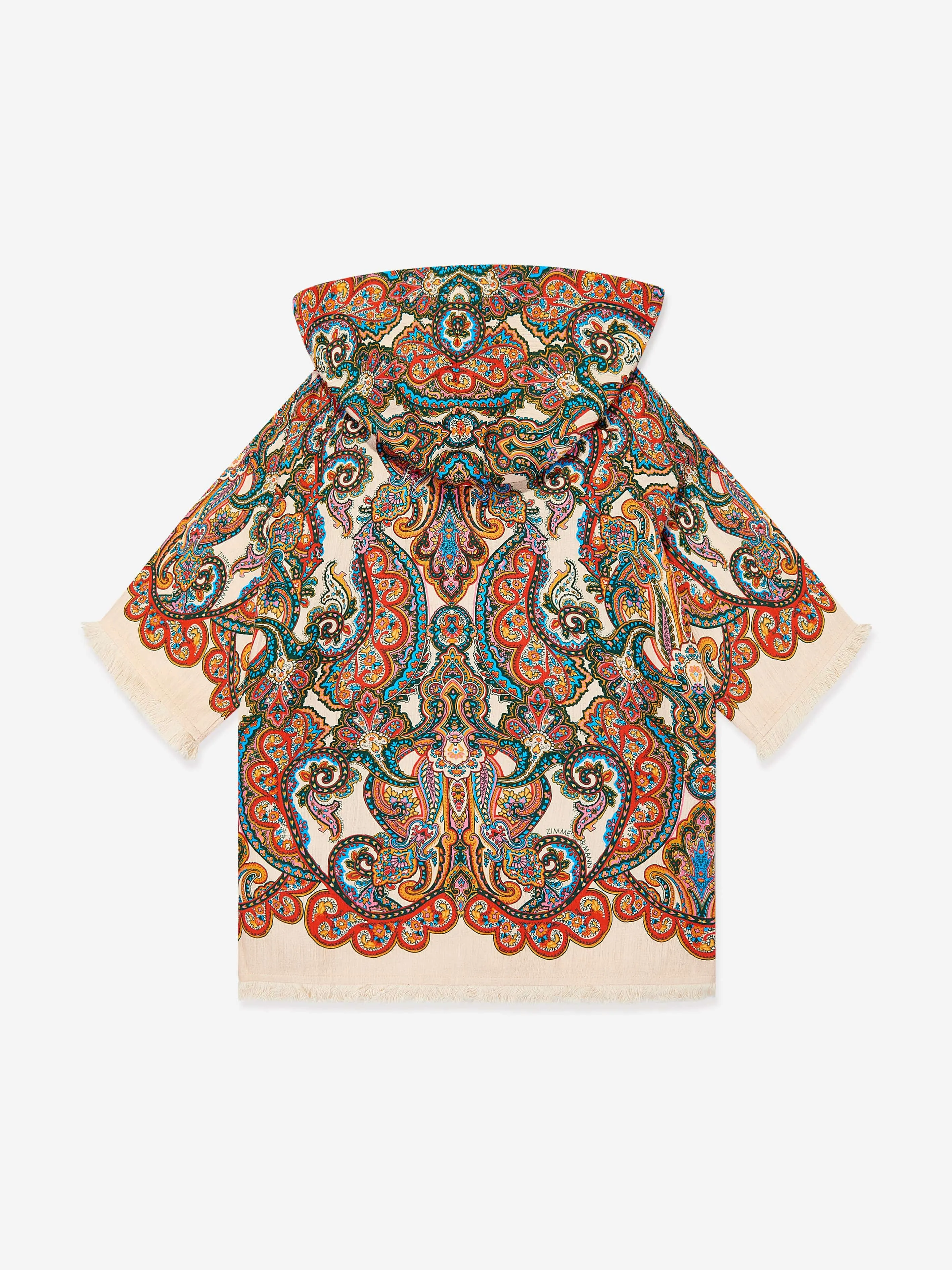 Zimmermann Girls Paisley Ottie Hooded Coverup in Multicolour